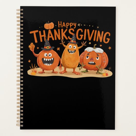 Grappige Thanksgiving pompoenen in heks Petten Car Planner (Voorkant)