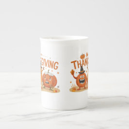 Grappige Thanksgiving pompoenen in heks Petten Car Porselein Kop