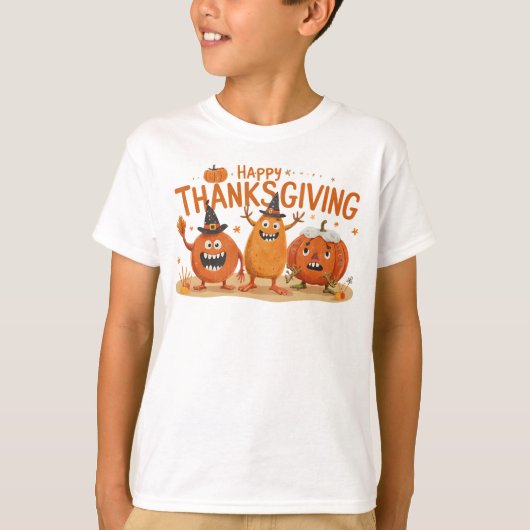 Grappige Thanksgiving pompoenen in heks Petten Car T-shirt (Voorkant)