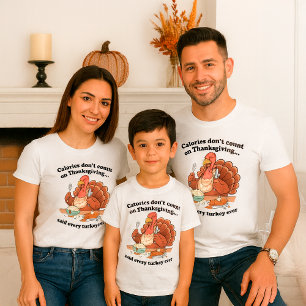 Grappige Thanksgiving Quote Calorieën tellen niet T-shirt