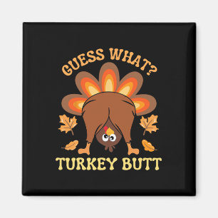 Grappige Thanksgiving raad eens wat Turkije kont Magneet