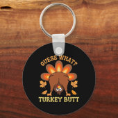 Grappige Thanksgiving raad eens wat Turkije kont Sleutelhanger (Voorkant)
