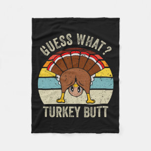 Grappige Thanksgiving raad eens wat Turkije maar M Fleece Deken