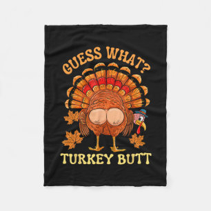 Grappige Thanksgiving Raad Wat Kalkoen Kont Heren Fleece Deken