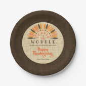 Grappige Thanksgiving Rustic GOBBLE TIL JE WOBBLE Papieren Bordje (Voorkant)