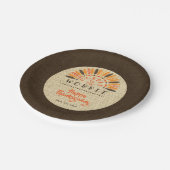 Grappige Thanksgiving Rustic GOBBLE TIL JE WOBBLE Papieren Bordje (Gekanteld)