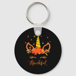 Grappige Thanksgiving Schattige Eenhoorn Turkije G Sleutelhanger