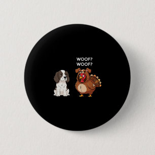 Grappige Thanksgiving Springer Spaniel En Kalkoen  Ronde Button 5,7 Cm