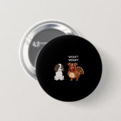 Grappige Thanksgiving Springer Spaniel En Kalkoen Ronde Button 5,7 Cm (Voorkant /achterkant)