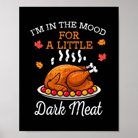 Grappige Thanksgiving Stem Donkere Vlees Turkije D Poster (Voorkant)