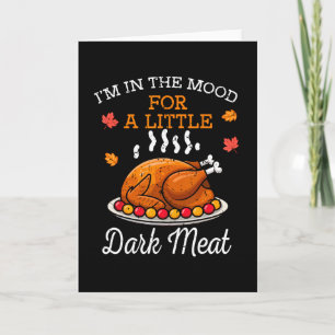 Grappige Thanksgiving Stemming Donker Vlees Turkey Kaart