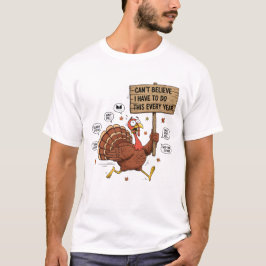 Grappige Thanksgiving Stress Cartoon T-shirt