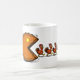 Grappige Thanksgiving Taart Eetende Kalkoen Retro Koffiemok