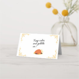 Grappige Thanksgiving tafel diner plaats kaart Plaatskaartje