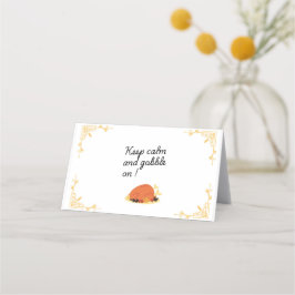 Grappige Thanksgiving tafel diner plaats kaart Plaatskaartje