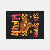 Grappige Thanksgiving Turkey Six Seven Bruh Meme J Fleece Deken (Voorkant (Horizontaal))
