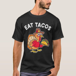 Grappige Thanksgiving Turkije Eet taco's Mexicaans T-shirt