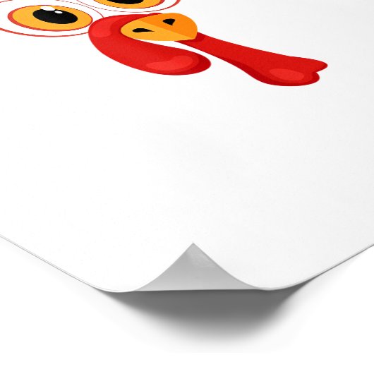 Grappige Thanksgiving Turkije Face Indian Feather  Poster (Hoek)