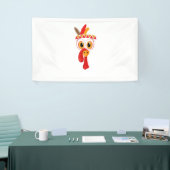 Grappige Thanksgiving Turkije Face Indian Feather Spandoek (Beurs)