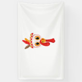 Grappige Thanksgiving Turkije Face Indian Feather Spandoek (Verticaal)