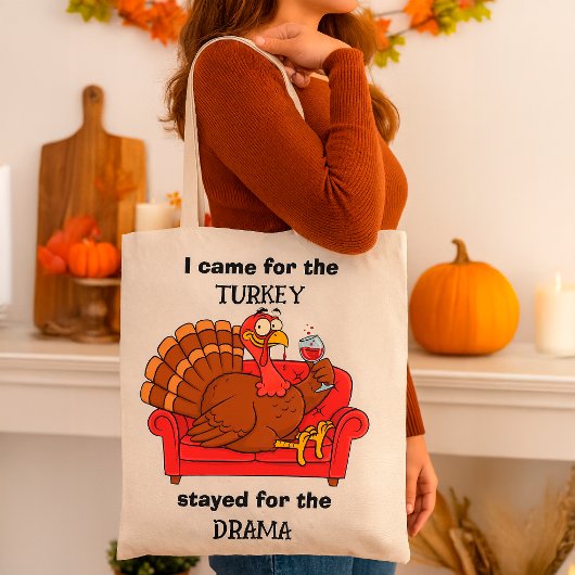 Grappige Thanksgiving Turkije & Familie Drama Quot Tote Bag
