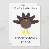 Grappige Thanksgiving Turkije Feast Custom Kaart (Voorkant / Achterkant)