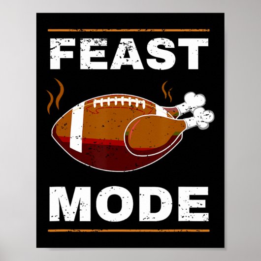 Grappige Thanksgiving Turkije Feast Mode Amerikaan Poster (Voorkant)