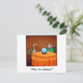 Grappige Thanksgiving Turkije Fortune Cartoon Gift Feestdagenkaart (Staand voorkant)