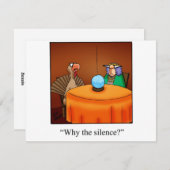 Grappige Thanksgiving Turkije Fortune Cartoon Gift Feestdagenkaart (Voorkant / Achterkant)