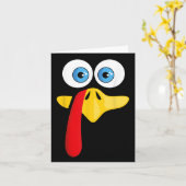 Grappige Thanksgiving Turkije gezicht voor vrouwen Kaart (Gele Bloem)