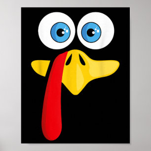 Grappige Thanksgiving Turkije gezicht voor vrouwen Poster
