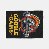 Grappige Thanksgiving Turkije Gobble Krijgt Gym Wo Fleece Deken (Voorkant (Horizontaal))