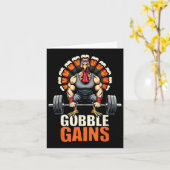 Grappige Thanksgiving Turkije Gobble Krijgt Gym Wo Kaart (Gele Bloem)