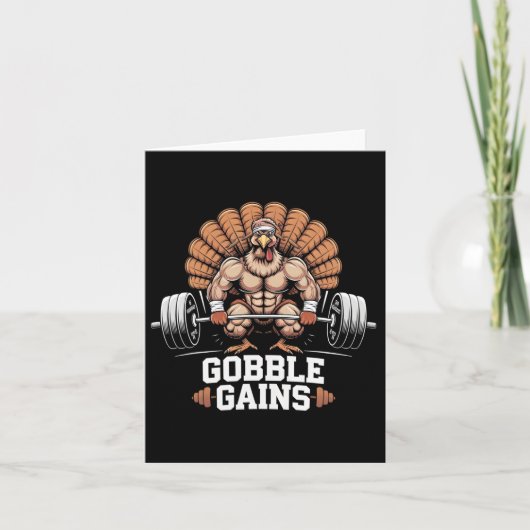 Grappige Thanksgiving Turkije Gobble Krijgt Gym Wo Kaart (Voorkant)