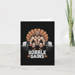 Grappige Thanksgiving Turkije Gobble Krijgt Gym Wo Kaart