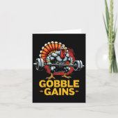 Grappige Thanksgiving Turkije Gobble Krijgt Gym Wo Kaart (Voorkant)