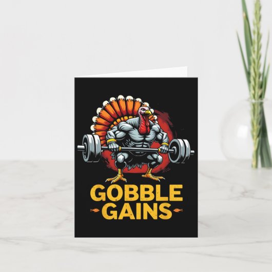 Grappige Thanksgiving Turkije Gobble Krijgt Gym Wo Kaart (Voorkant)