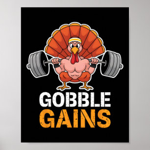 Grappige Thanksgiving Turkije Gobble Krijgt Gym Wo Poster