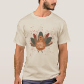 Grappige Thanksgiving Turkije in de herfst T-shirt (Voorkant)