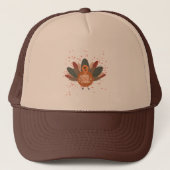 Grappige Thanksgiving Turkije in de Herfst Trucker Pet (Voorkant)