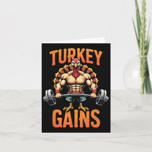 Grappige Thanksgiving Turkije krijgt motivatie gym Kaart