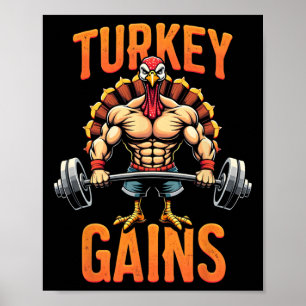 Grappige Thanksgiving Turkije krijgt motivatie gym Poster