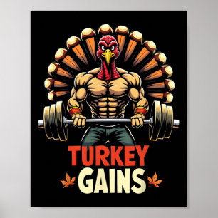 Grappige Thanksgiving Turkije krijgt motivatie gym Poster
