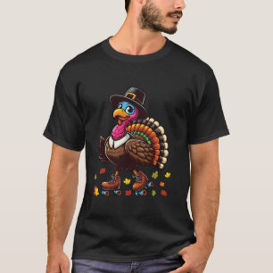 Grappige Thanksgiving Turkije met Pilgrim Pet Roll T-shirt
