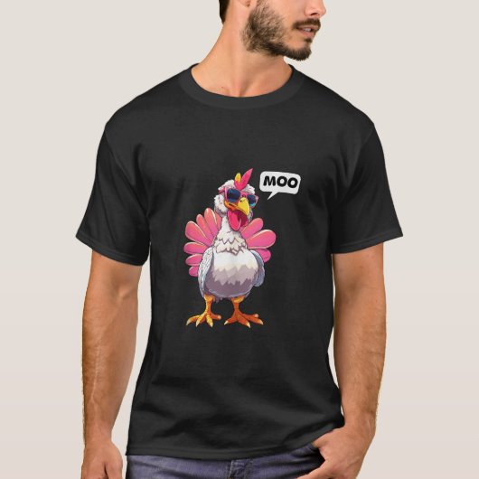 Grappige Thanksgiving Turkije Moo Ik Ben Een Koe M T-shirt (Voorkant)