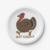 Grappige Thanksgiving Turkije Papier Borden Papieren Bordje (Voorkant)