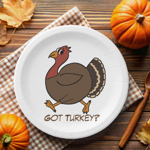Grappige Thanksgiving Turkije Papier Borden Papieren Bordje