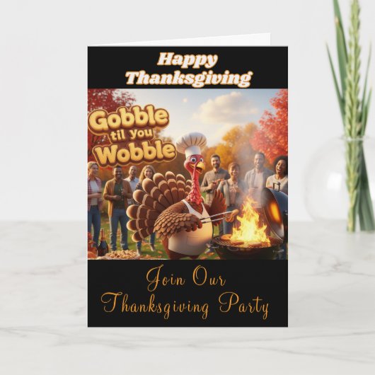 Grappige Thanksgiving Turkije Partij Kaart (Voorkant)