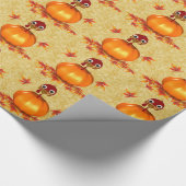 Grappige Thanksgiving Turkije pompoen inpakpapier (Hoek)