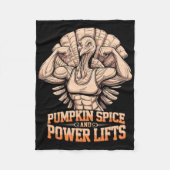 Grappige Thanksgiving Turkije Powerlifting Gym Wor Fleece Deken (Voorkant)